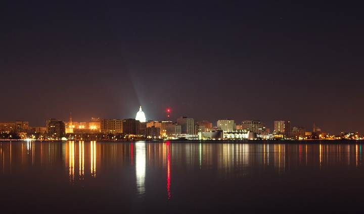 Madison, Wisconsin at night
