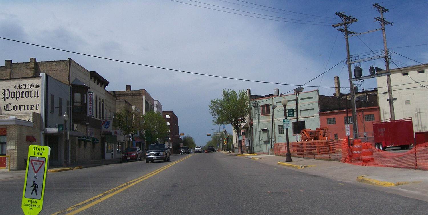 Downtown Portage, the Columbia County seat