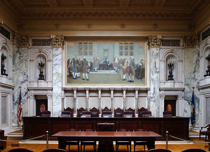 The bench of the Wisconsin Supreme Court, Madison